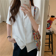Solid Candy Colors Notched Blouse Shirt