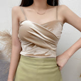 Velour Strap Cropped Tank Top