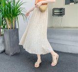 Polka Dot Mid Length Pleated Skirt