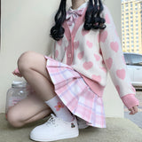 Heart Pattern Cardigan Knitted Sweater