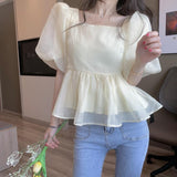 Short Sleeve Bow Design Back Shirt