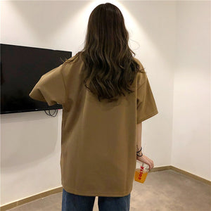 Short Sleeve Two Colors Patchwork Collar Shirt