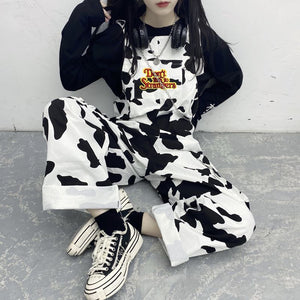 Cow Printing Casual Jumpsuit