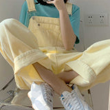 Loose Casual Yellow Jumpsuits