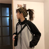Loose High Neck Zipper Sweatshirt