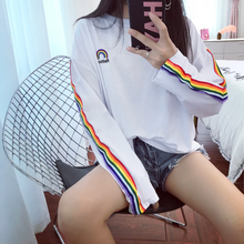 Rainbow Pocket Embroidery Long Sleeve Shirt