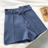 High Waist Wide Leg Shorts With Belt