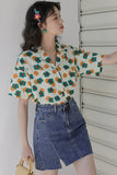 Colorful Cute Daisy Pattern Blouse Shirt