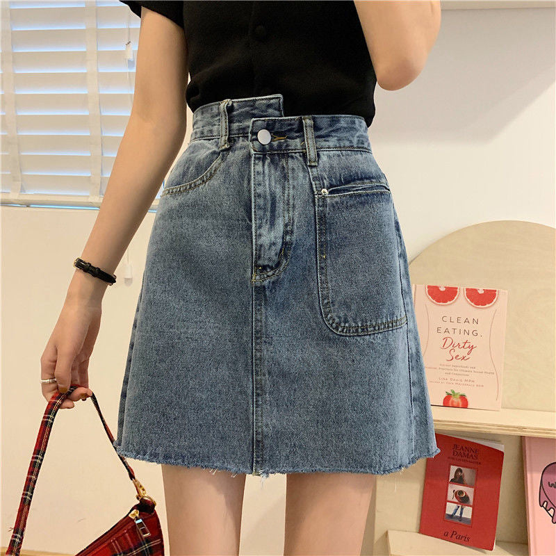 High Waist Solid Minimalist Mini Denim Skirts – Tomscloth