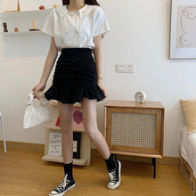 Solid A-Line Ruffles Mini Skirt