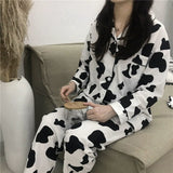 Cow Pattern Printed 2Pcs Pajamas Set