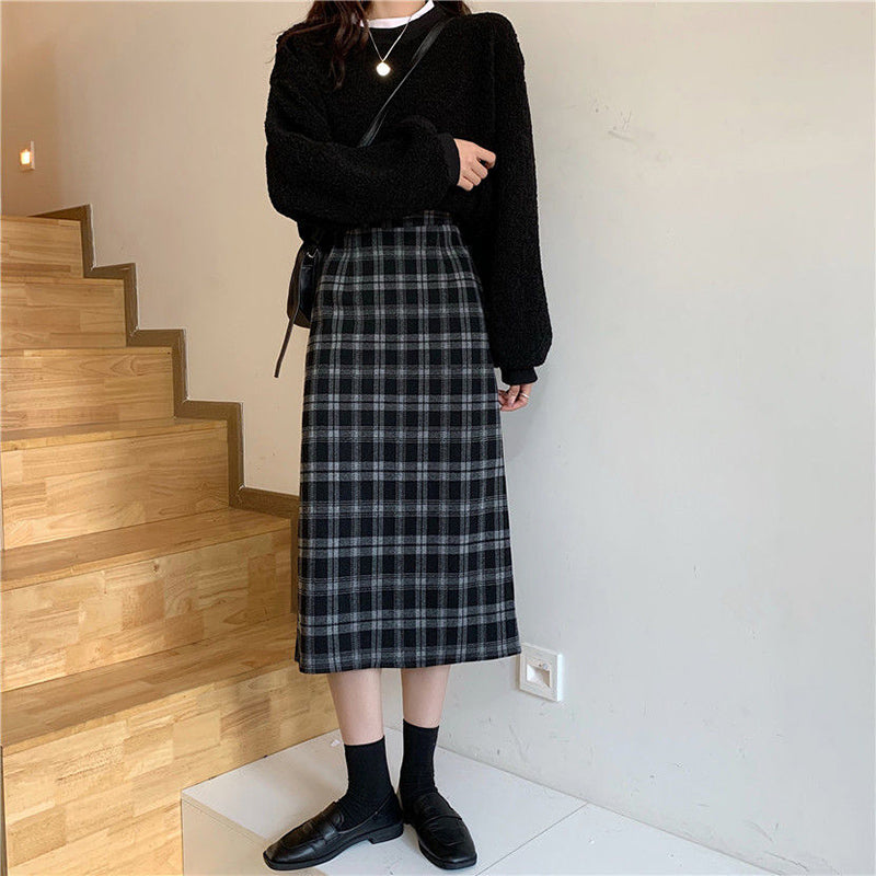 High Waist Sexy Plaid Midi Long Skirts – Tomscloth