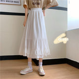 Loose Ruffles Elastic Waist A-Line Skirt