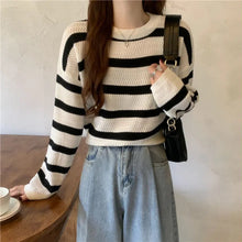 O-Neck Striped Casual Knitted Sweater