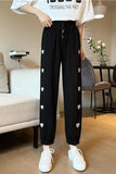 High Waist Love Pattern Thin Jogger Sweatpants