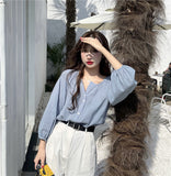 Long Sleeve Elegant French Style Loose Blouse Shirt