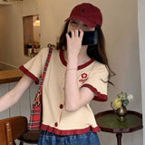 Daisy Pocket Embroidered Casual Knitted Slim Shirt
