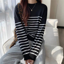 Long Sleeve O-Neck Striped Casual Sweater