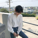 Ruffle Collar Loose Slim Shirt