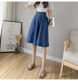 Vintage Elastic High Waist Ladies Denim Skirt