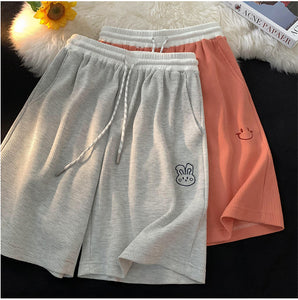 Casual Cartoon Embroidered Home Wear Shorts Pants