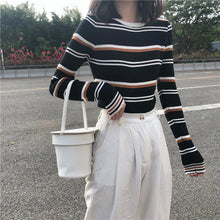 Striped Basic Slim Sweater