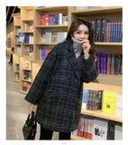 Elegant Plaid Wool Blend Coat