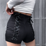 High Waist Criss-Cross Gothic Shorts