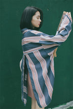 Striped Patchwork Loose Long Sleeve Shirt