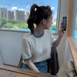 Retro Diamonds Pattern Cropped Slim Shirt