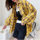 Long Sleeve Oversized Plaid Shirt