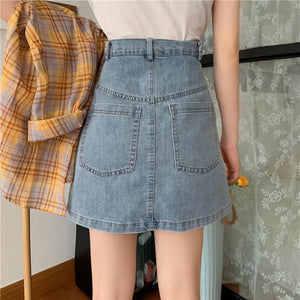 Side Tie Wide Leg Jeans Short Skirts