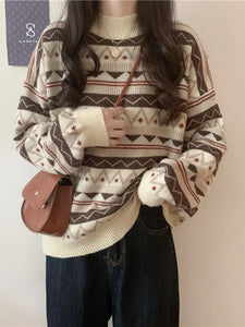 Long Sleeve Retro Warm Knitted Sweater