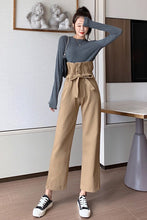 High Waist Belted Tie Loose Ankle Length Jeans