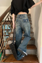 High Waist Retro Style Long Jeans Pants