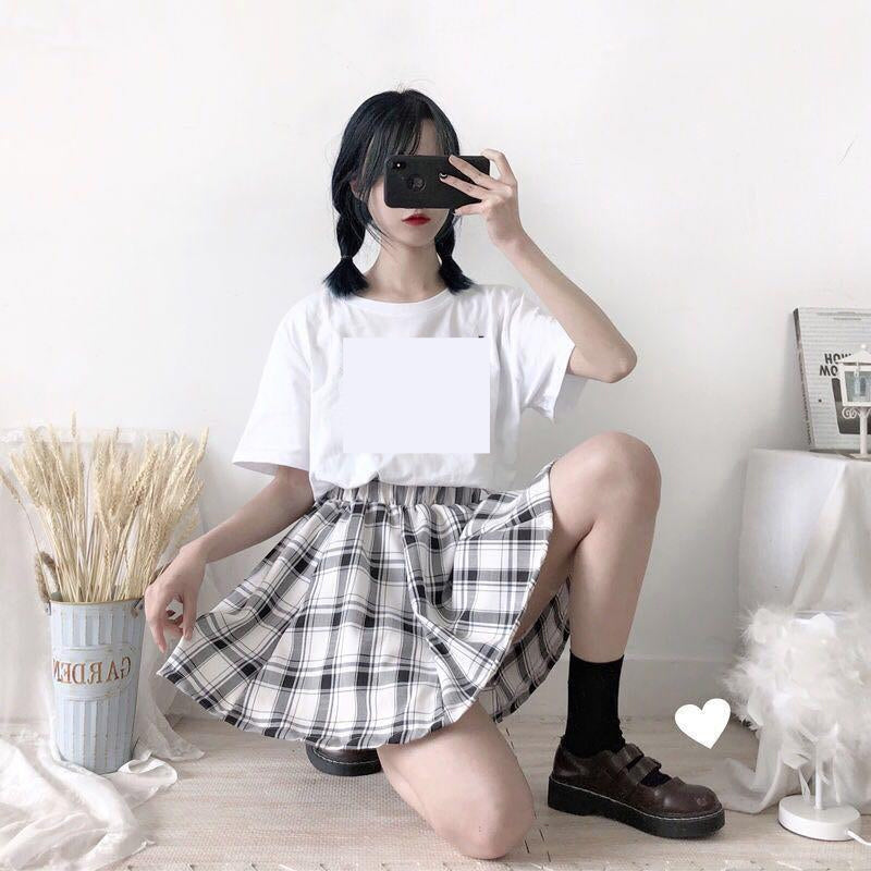 High Waist Mini Short Kawaii Plaid Skirt