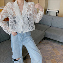 Long Sleeve Lace Flowers Short Jacket