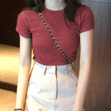 Cute Solid Colors Cropped Slim Shirt