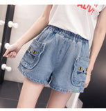Kawaii Embroidery Cat Short Jeans