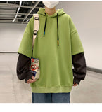 Fake Two Piece Hip Hop Hooded Sweatshirt