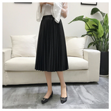 High Waist Elastic Pleated Skirt