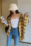 Various Color Loose Plaid Blouse Shirt
