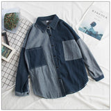 Vintage Denim Style Blouse Shirt