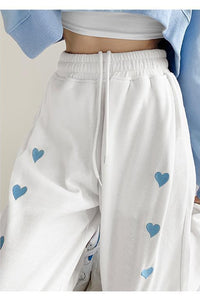 Heart Pattern Casual Cotton Jogger Pants