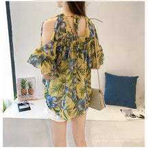 Sexy Floral Pattern Off Shoulder Blouse Shirt