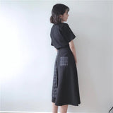 Half Color Plaid Skirt