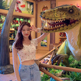 Little Flower Cropped Slim Shirt