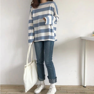 Long Sleeve Oversized Striped Shirt