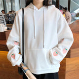 Strawberry Embroidery Oversized Hoodie