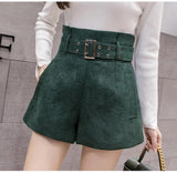 Elegant A-Line Wide Leg Belted Shorts
